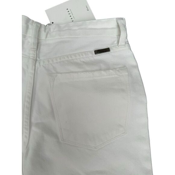 Kancan Cammie High Rise Straight Leg Jeans White Button Fly Frayed Hem 1/24 - Picture 11 of 13